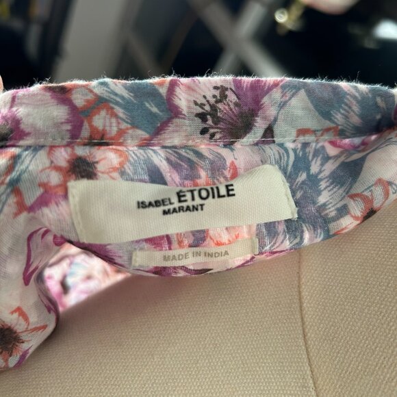Isabel Marant Etoile Mid-Length Floral V-Neck Dress Size FR 36 - Picture 10 of 11